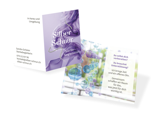 Frontseite der 4-seitigen Visitenkarte