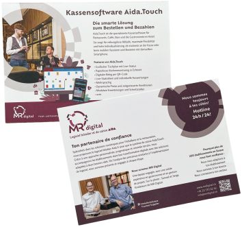 Der 2-seitige Flyer in 2 Sprachversionen