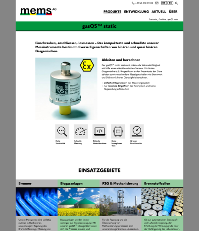Produktvorstellung mit Einsatzgebiet, Spezifikation
